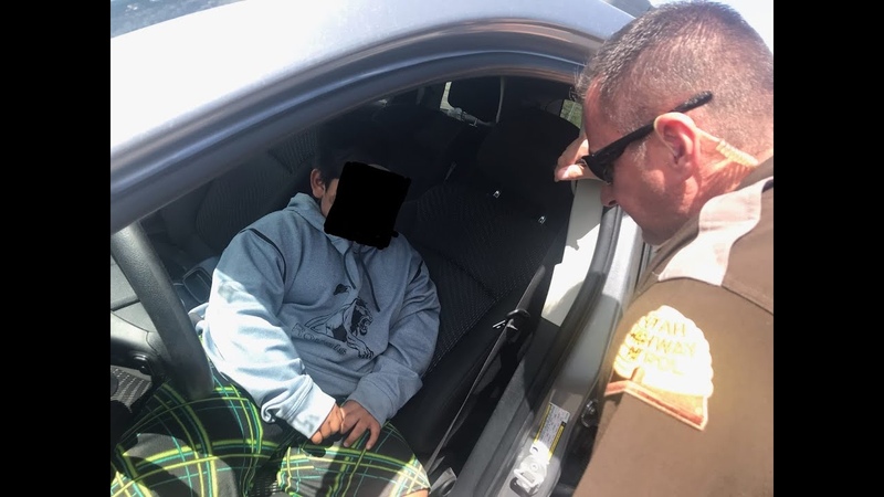 UHP Trooper stops a 5 yr old child driving on the interstate 5, 4,