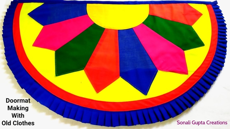 DIY Easy Doormat Idea, Doormat Making At Home With Old Clothes, Doormat Design, Paydan Banane Ka