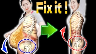 Push your Pubic Bone & Raise your Arms, then Watch your Stubborn Belly Bulge Disappear!