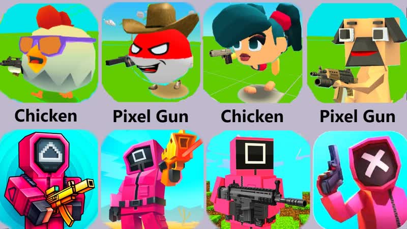 Chicken Gun VS Pixel Gun кто