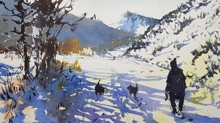 HOW TO PAINT SNOW - Watercolor Demonstration by Tim Wilmot