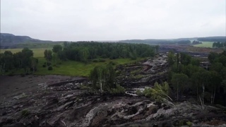 Последствия схода селя на предприятии Сибантрацита (Елбаши, Новосибирская область)