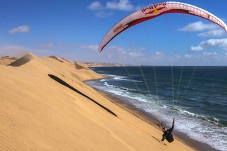 Paragliding Over Sand Dunes in Namibia