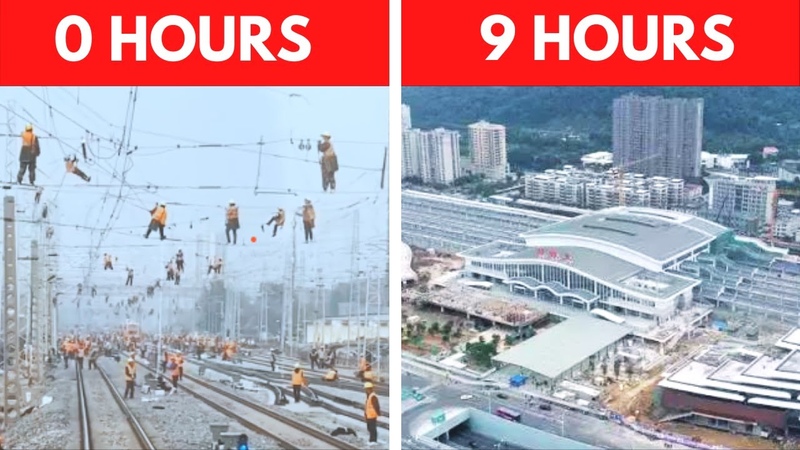 ULTIMATE Engineering, How China build a train station in 9 hours, China Incredible High Speed