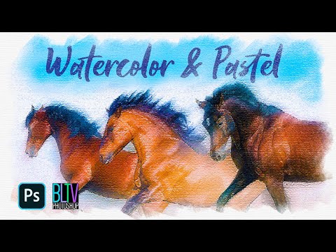 Photoshop: Create the Look of WATERCOLOR PASTEL Mixed Media DRAWINGS from
