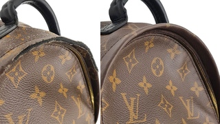 Реставрация канвы рюкзака Louis Vuitton восстановление рисунка