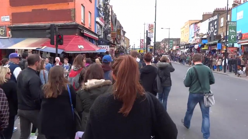 Walking on Camden ( Market ) High Street, London Sunday 21st April 2013 (in full 1080