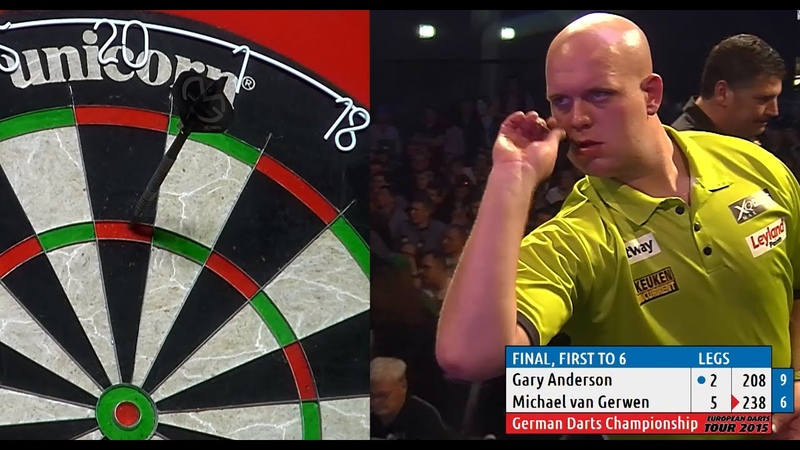 INCREDIBLE DARTS Michael van Gerwen v Gary Anderson, 2015 German Darts Championship (