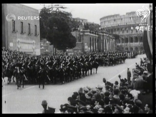 Military parade in Rome on eve of general elections in Italy (1948)