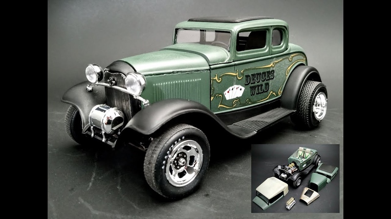 1932 Ford Custom Hot Rod Switchers 1, 25 Scale Model Kit Build How To Assemble Paint Engine