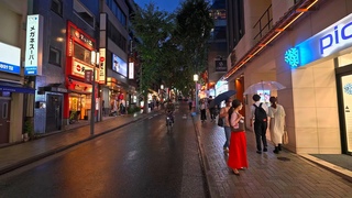Japan - Tokyo rainy night walk from Iidabashi to Higashi-Ikebukuro4K HDR