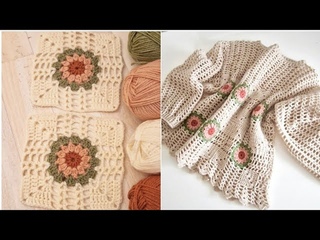 My Desing 💐👌 Crochet Granny Square and Blouse Making | Subtitles