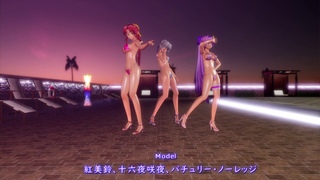 【MMD東方】十六夜咲、夜紅美鈴、パチュリーで「Masked bitcH」