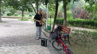 Живая Музыка в Парке / Китаец играет на САКСОФОНЕ