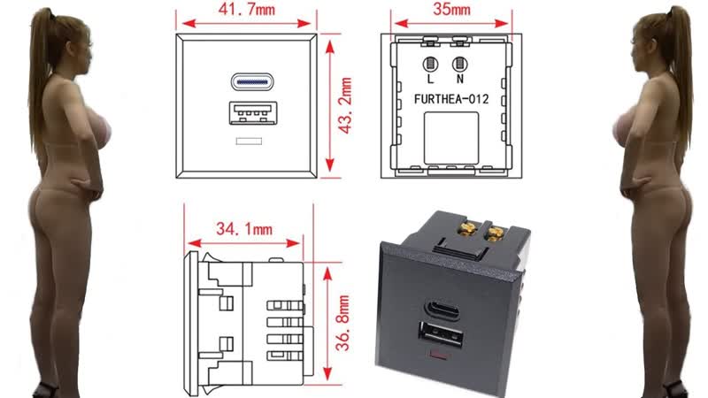 Розетка сетевая с usb + type